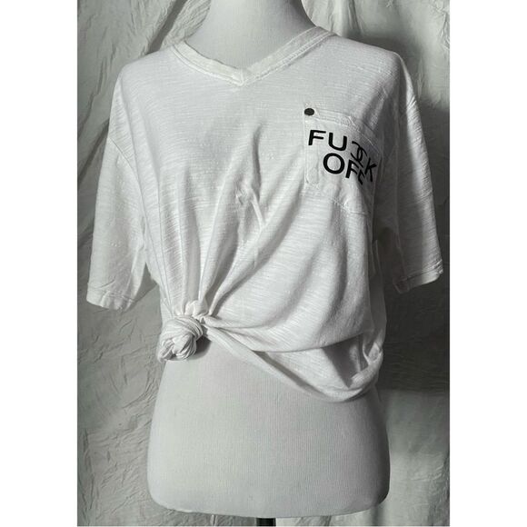 Free Planet, F Off, Upcycled, Cropped, Unisex Pocket Tee - Picture 2 of 13